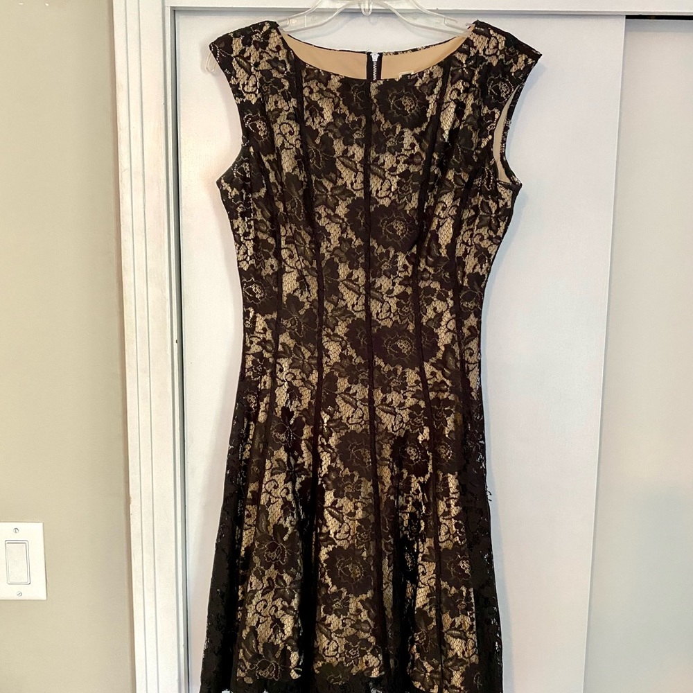 Julian Taylor Black Lace Cocktail Dress